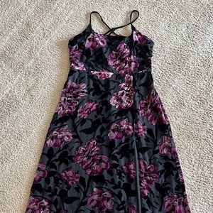 Lulus Women's Floral Burnout Velvet Sleeveless Maxi Dress - Black - Size XL